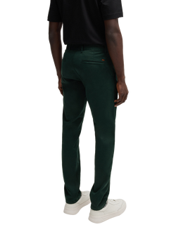 BOSS Cotton Blend Slim Fit Chinos, Dark Green - view 2, Dark Green