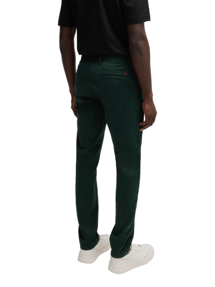 BOSS Cotton Blend Slim Fit Chinos, Dark Green - view 2, Dark Green