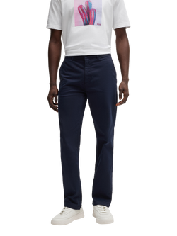 BOSS Regular Fit Cotton Blend Chinos, Dark Blue, Dark Blue