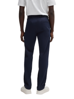 BOSS Regular Fit Cotton Blend Chinos, Dark Blue - view 2, Dark Blue