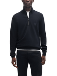 BOSS Cotton & Cashmere Blend Jumper, Dark Blue