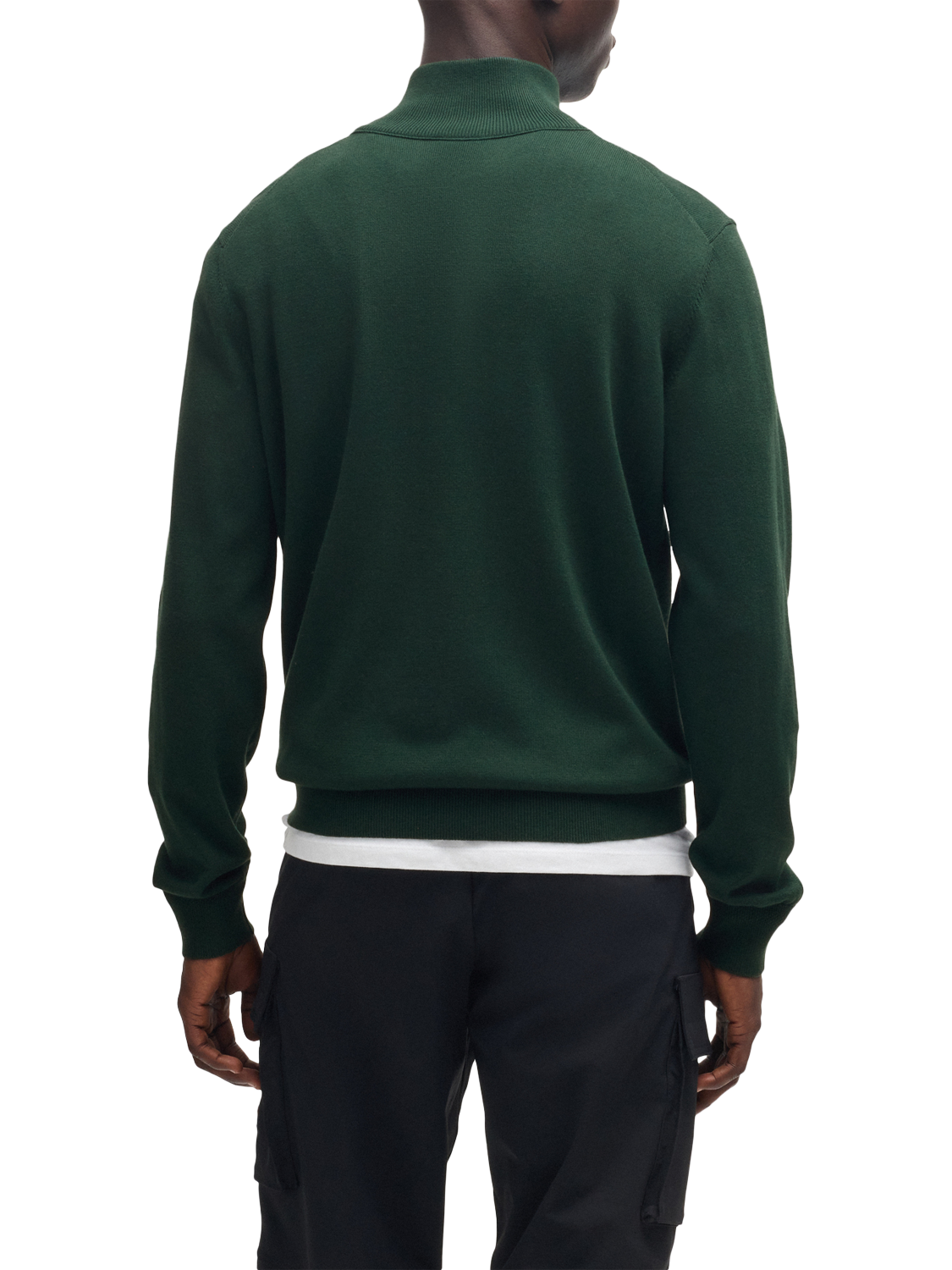 Product image 2 of 5, which shows BOSS Cotton& Cashmere Blend Sweatshirt, Open Green, L