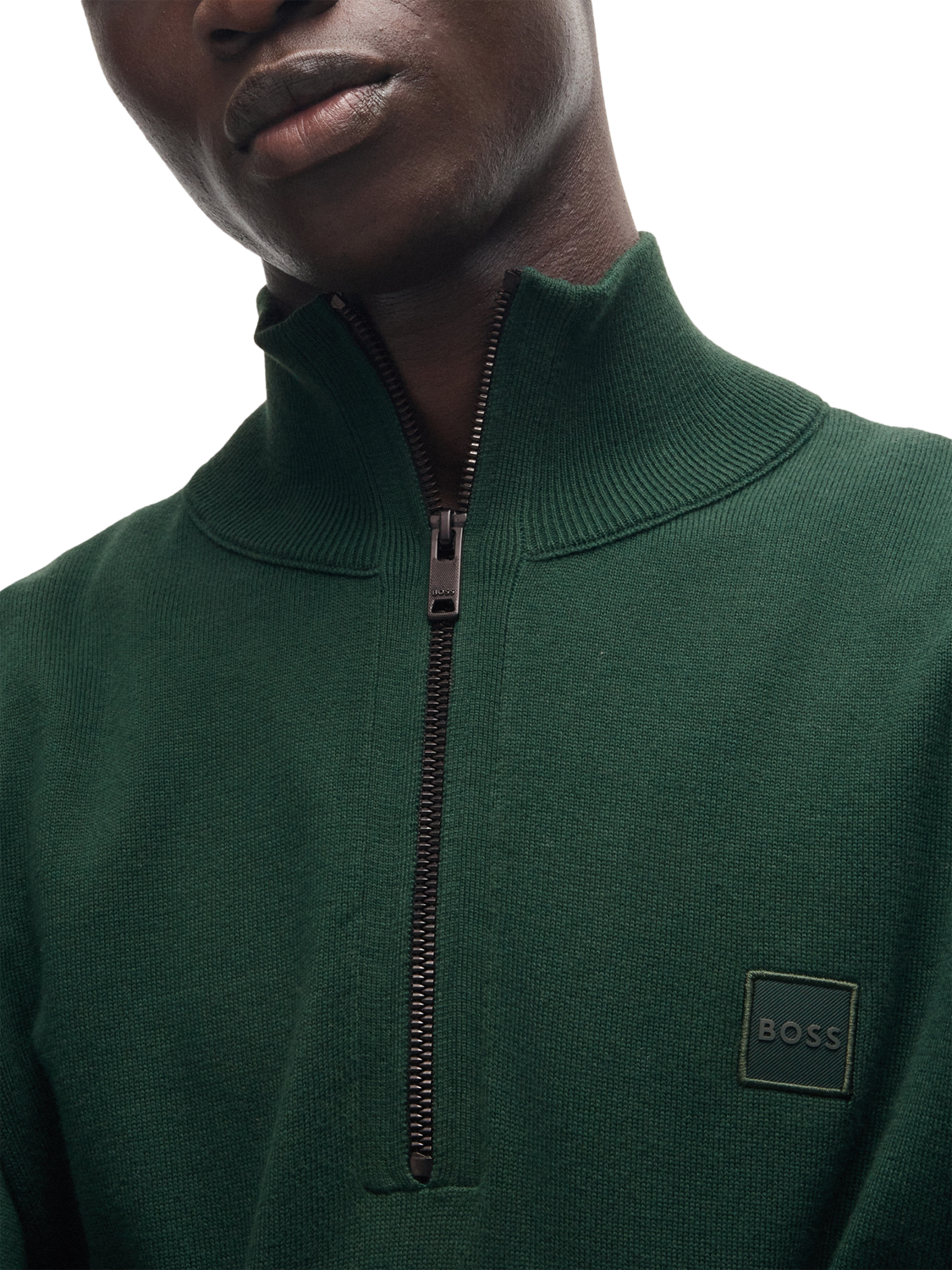 Product image 5 of 5, which shows BOSS Cotton& Cashmere Blend Sweatshirt, Open Green, L