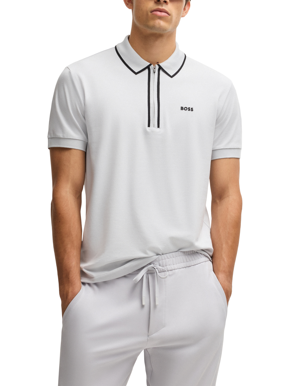 HUGO BOSS BOSS Polo Shirt, Pastel Grey