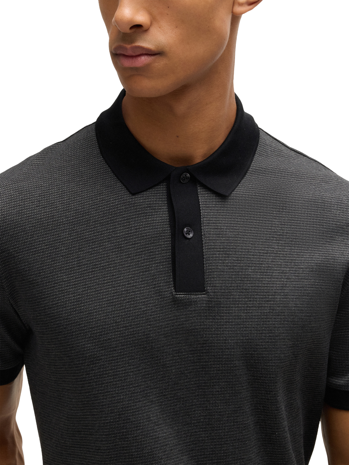 Product image 5 of 5, which shows HUGO BOSS BOSS Cotton Polo Shirt, Black, S
