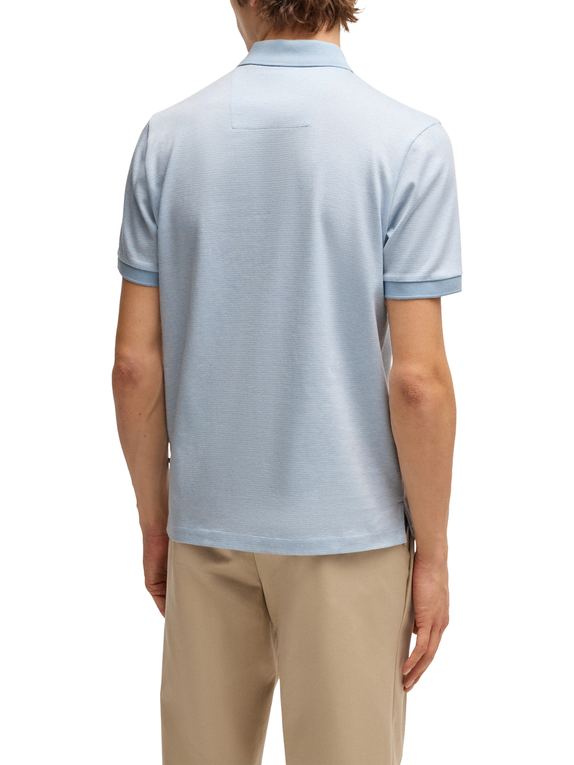 Product image 2 of 5, which shows HUGO BOSS BOSS Cotton Polo Shirt, Light Blue, S