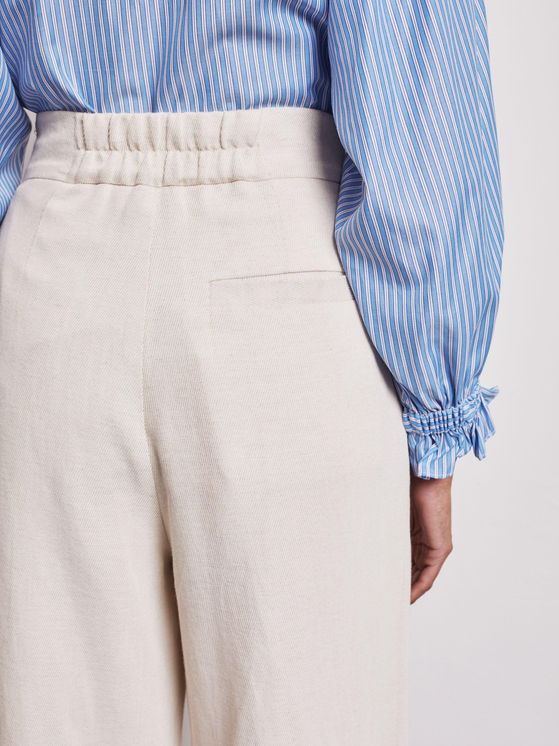Product image 4 of 4, which shows VIVERE Nellie High Waist Palazzo Trousers, White, 8