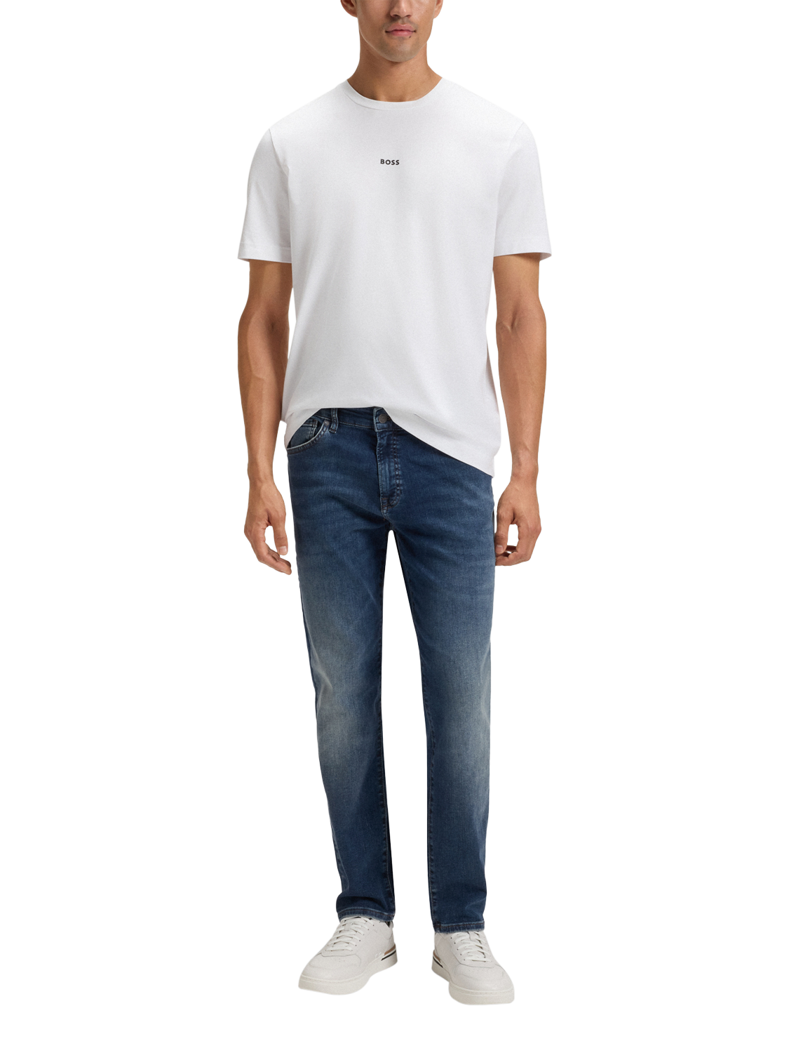 Product image 3 of 6, which shows HUGO BOSS BOSS Regular Fit Mid Rise Jeans, Navy, 32R