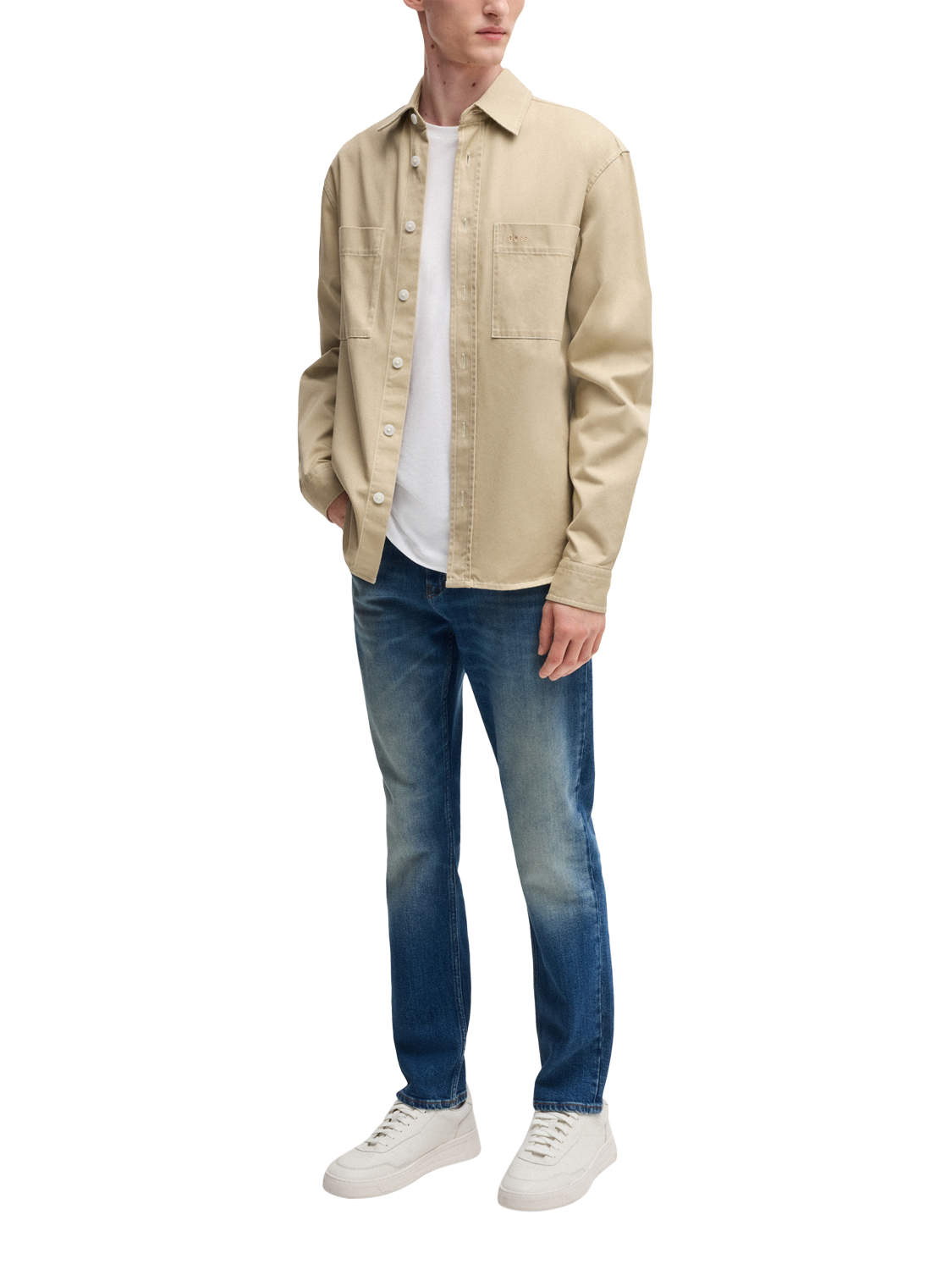 Product image 3 of 6, which shows BOSS Slim Fit Jeans, Blue Mid, 33S