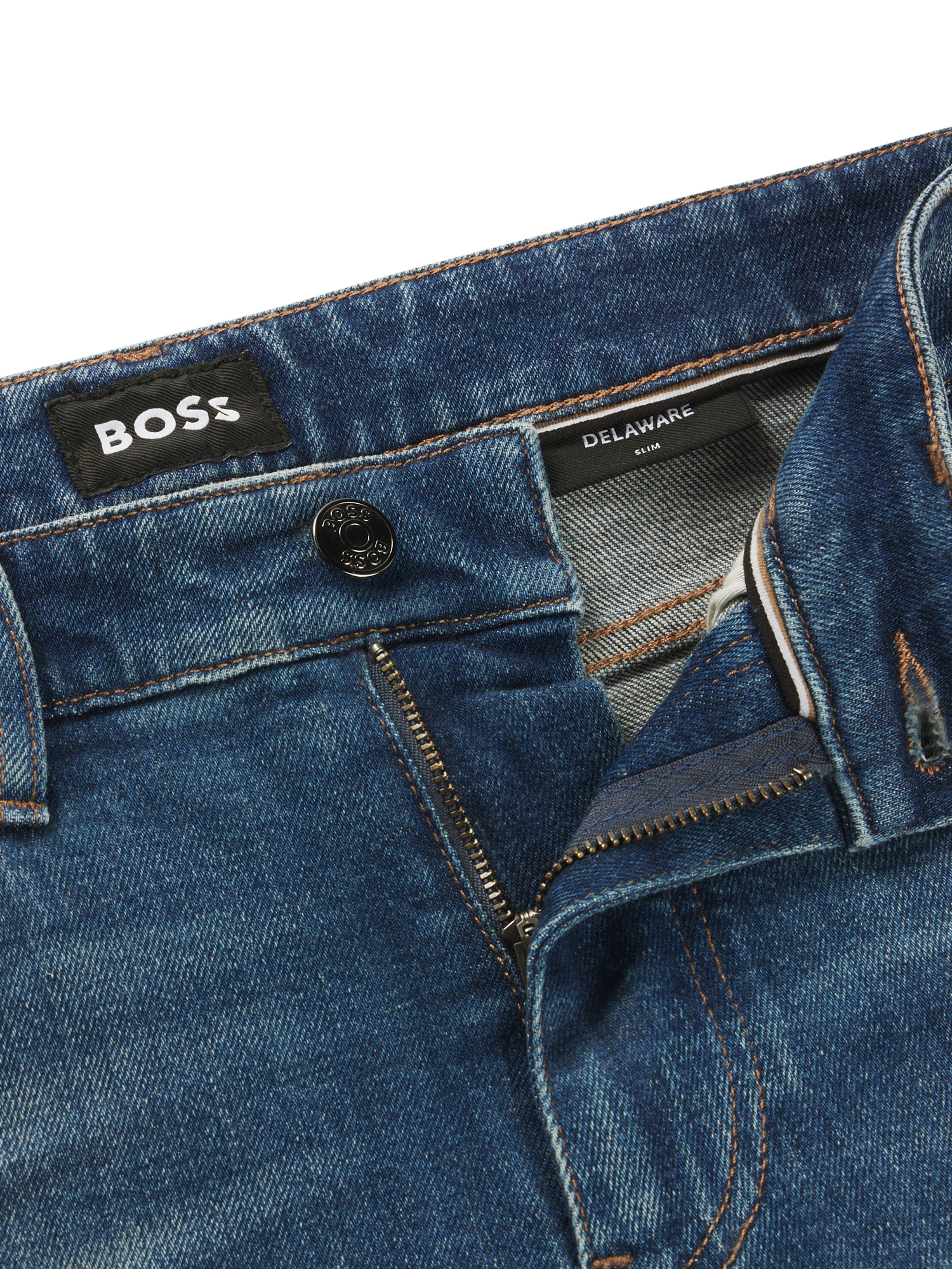 Product image 6 of 6, which shows BOSS Slim Fit Jeans, Blue Mid, 33S
