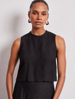 VIVERE Alma Open Back Crop Top, Black, Black