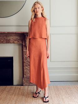 VIVERE Alma Cropped Open Back Sleeveless Top, Orange, Orange