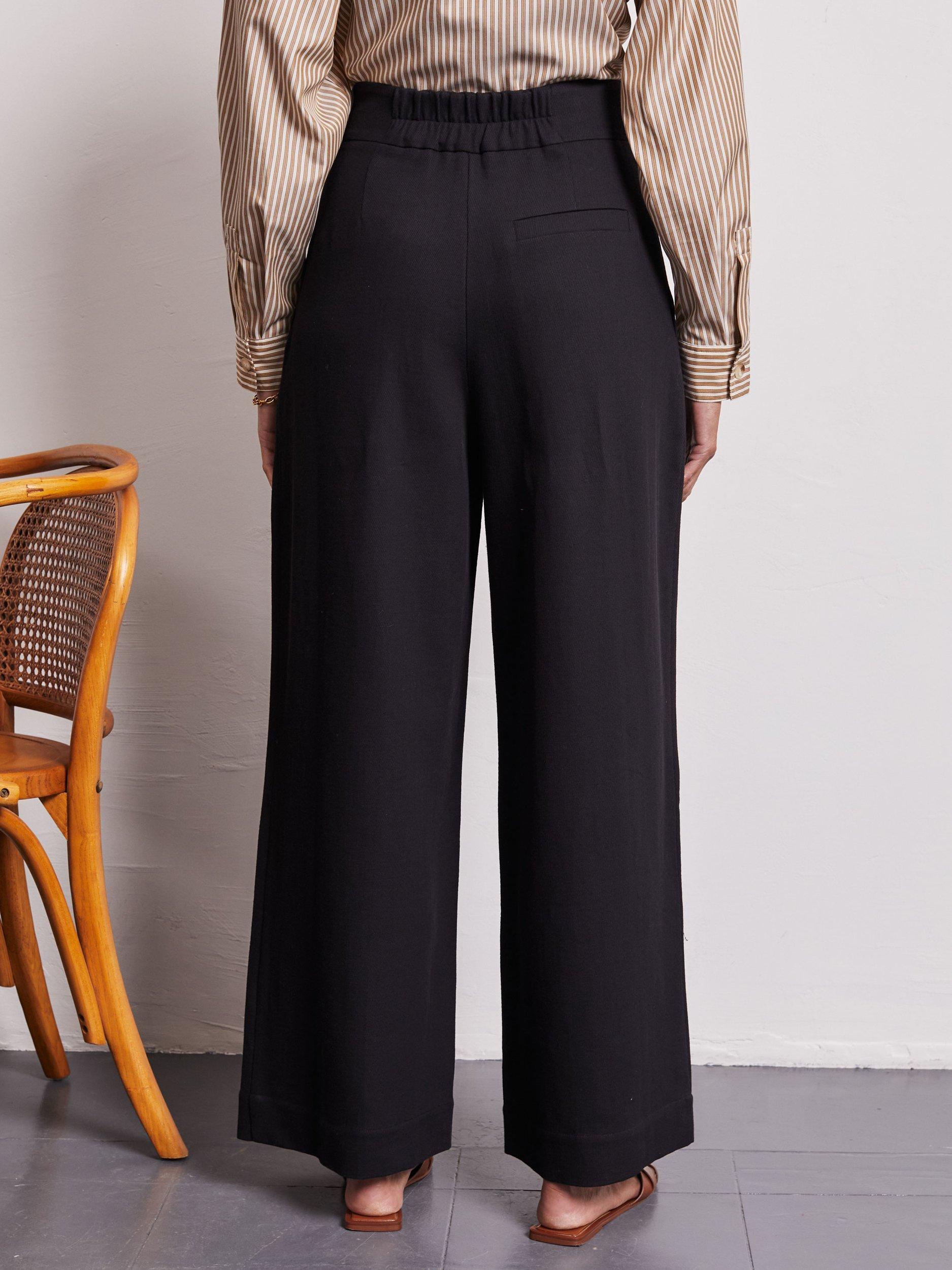 Product image 3 of 4, which shows VIVERE Nellie High Waist Palazzo Trousers, Black, 6