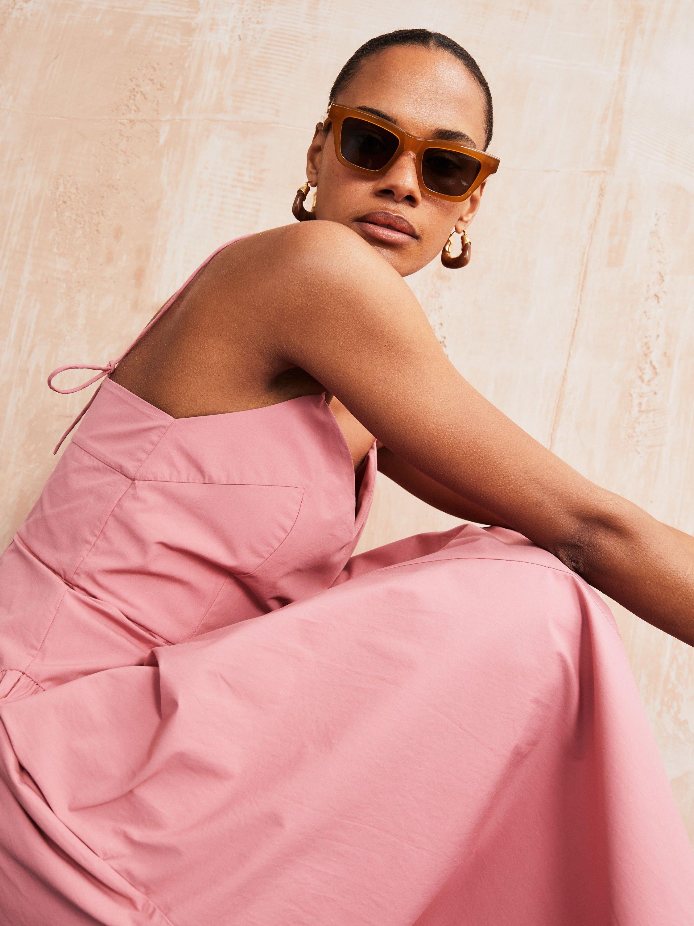Product image 5 of 5, which shows VIVERE Mabel Seamed Sun Dress, Rose, 8