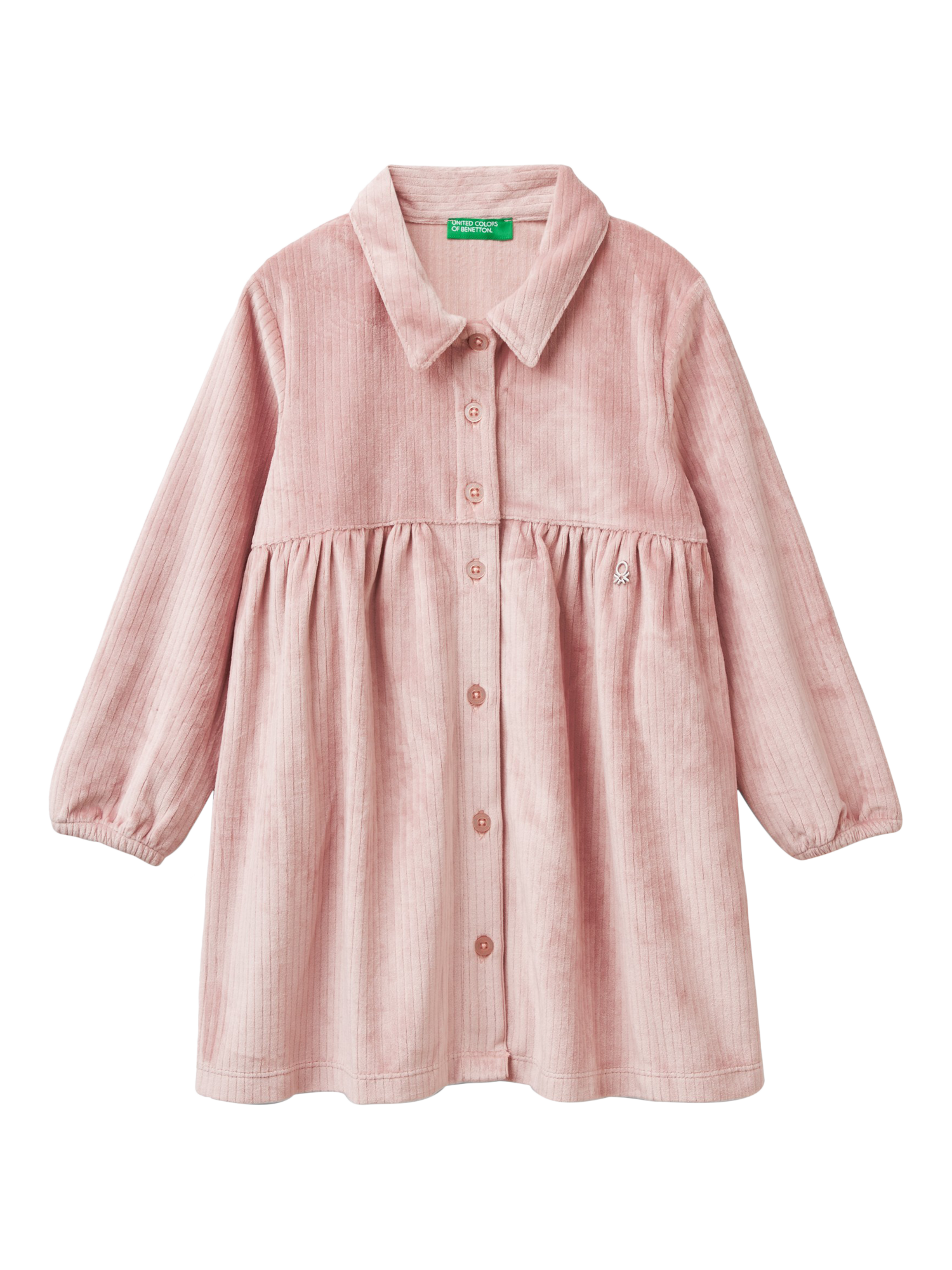 Benetton Kids' Chenille Shirt Dress, Pastel Pink