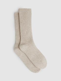 Reiss Carmen Wool Blend House Socks, Oatmeal, Oatmeal