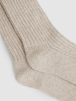 Reiss Carmen Wool Blend House Socks, Oatmeal - view 2, Oatmeal