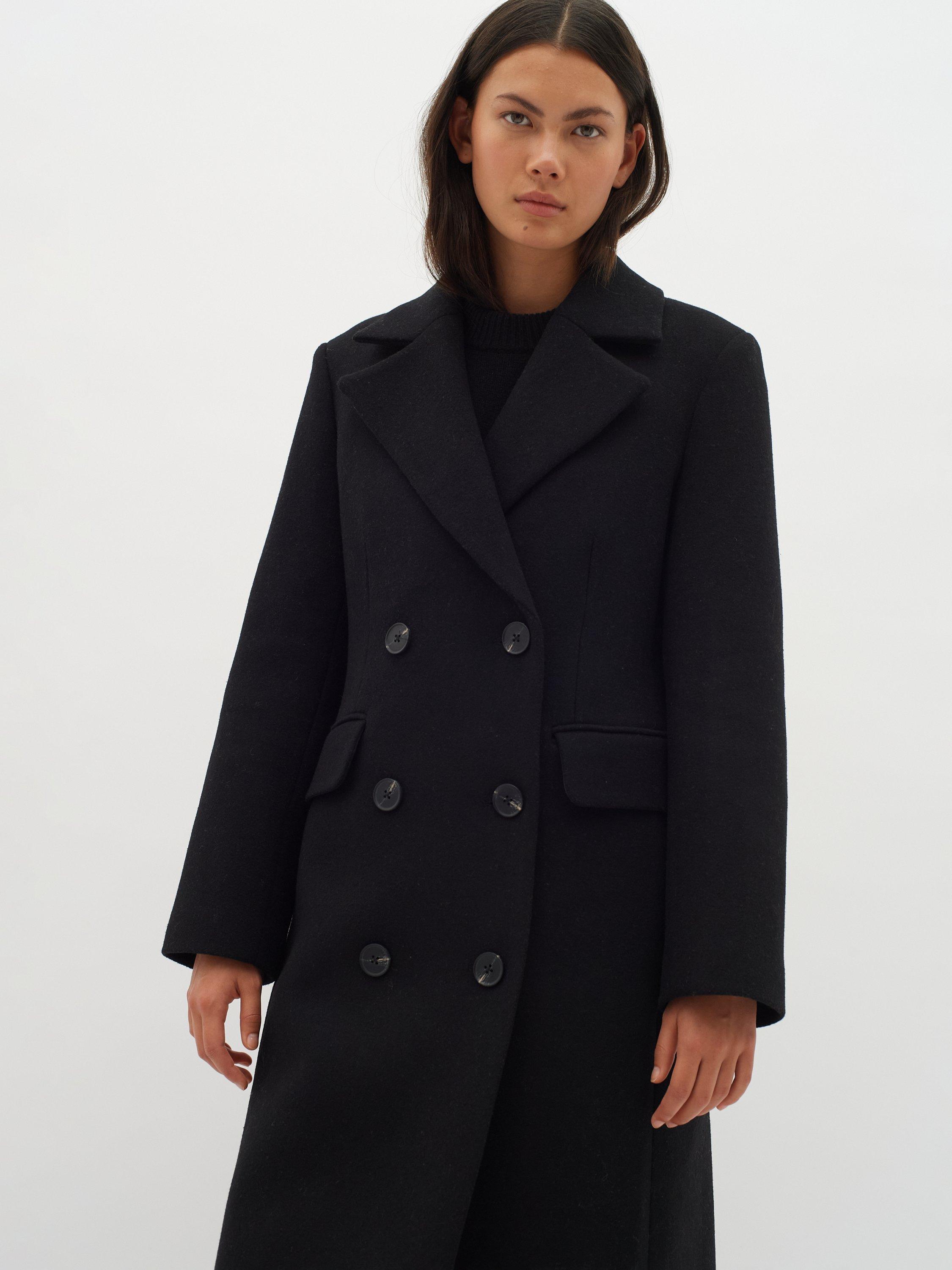 Product image 3 of 6, which shows InWear Thora Wool Blend Coat, Black, 8