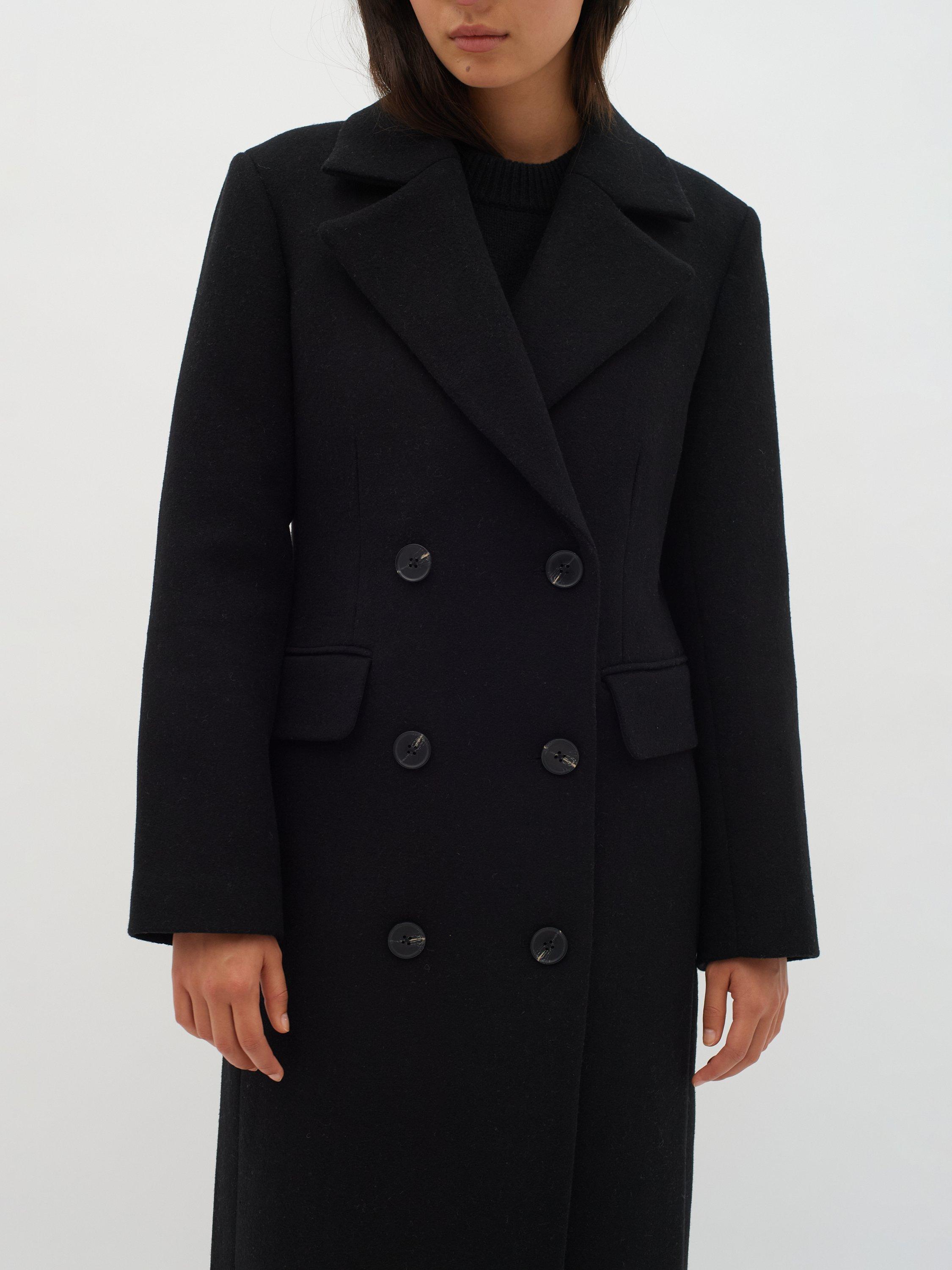 Product image 4 of 6, which shows InWear Thora Wool Blend Coat, Black, 8