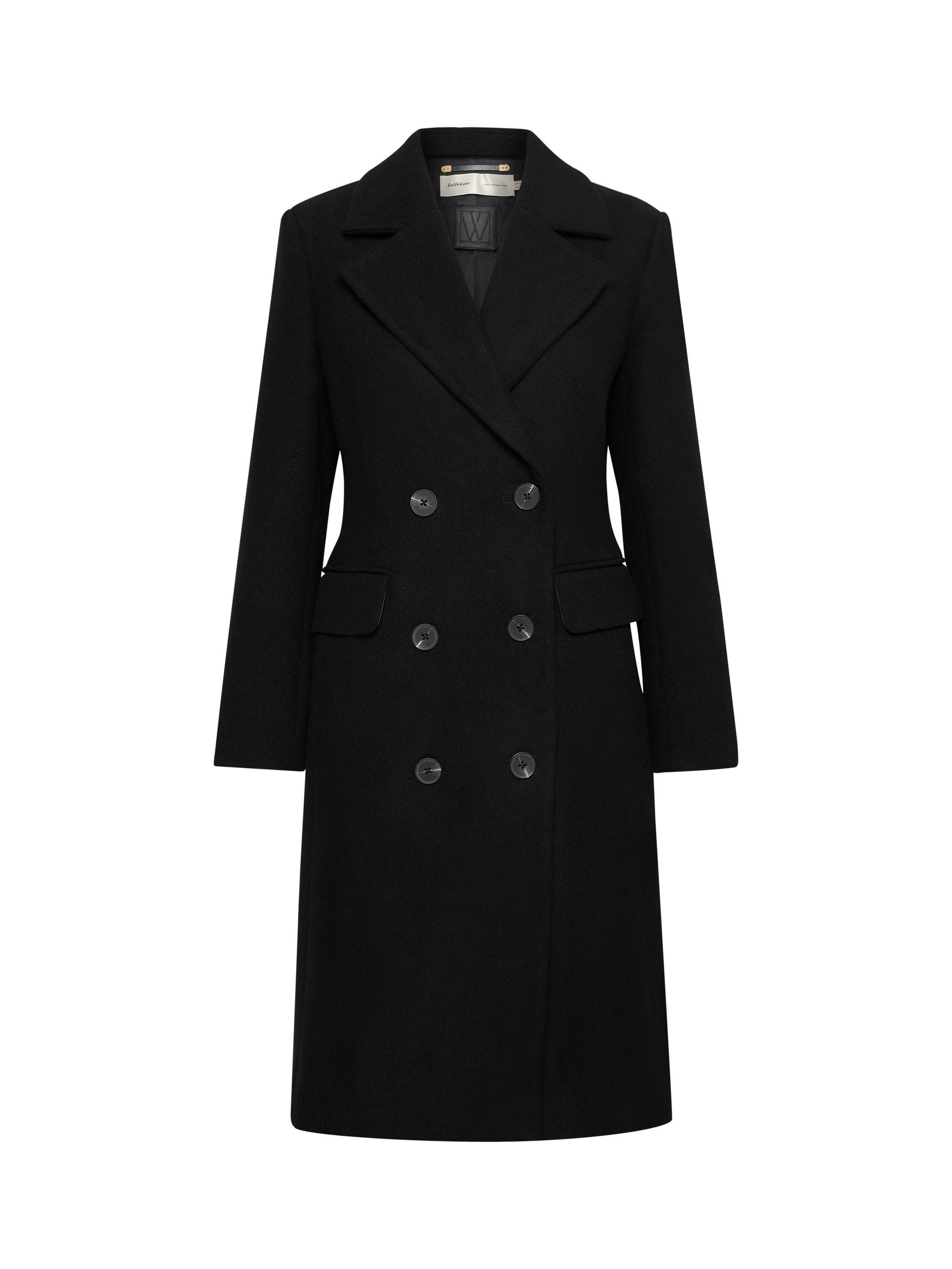 Product image 5 of 6, which shows InWear Thora Wool Blend Coat, Black, 8