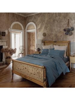 Piglet in Bed Washed Cotton Percale Fitted Sheets, Cove Blue