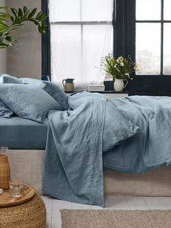 Piglet in Bed Linen Flat Sheet, Dusk Blue