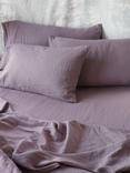 Piglet in Bed Linen Blend Fitted Sheet, Elderberry