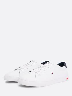 Tommy Hilfiger Essential Leather Trainers, White - view 2, White