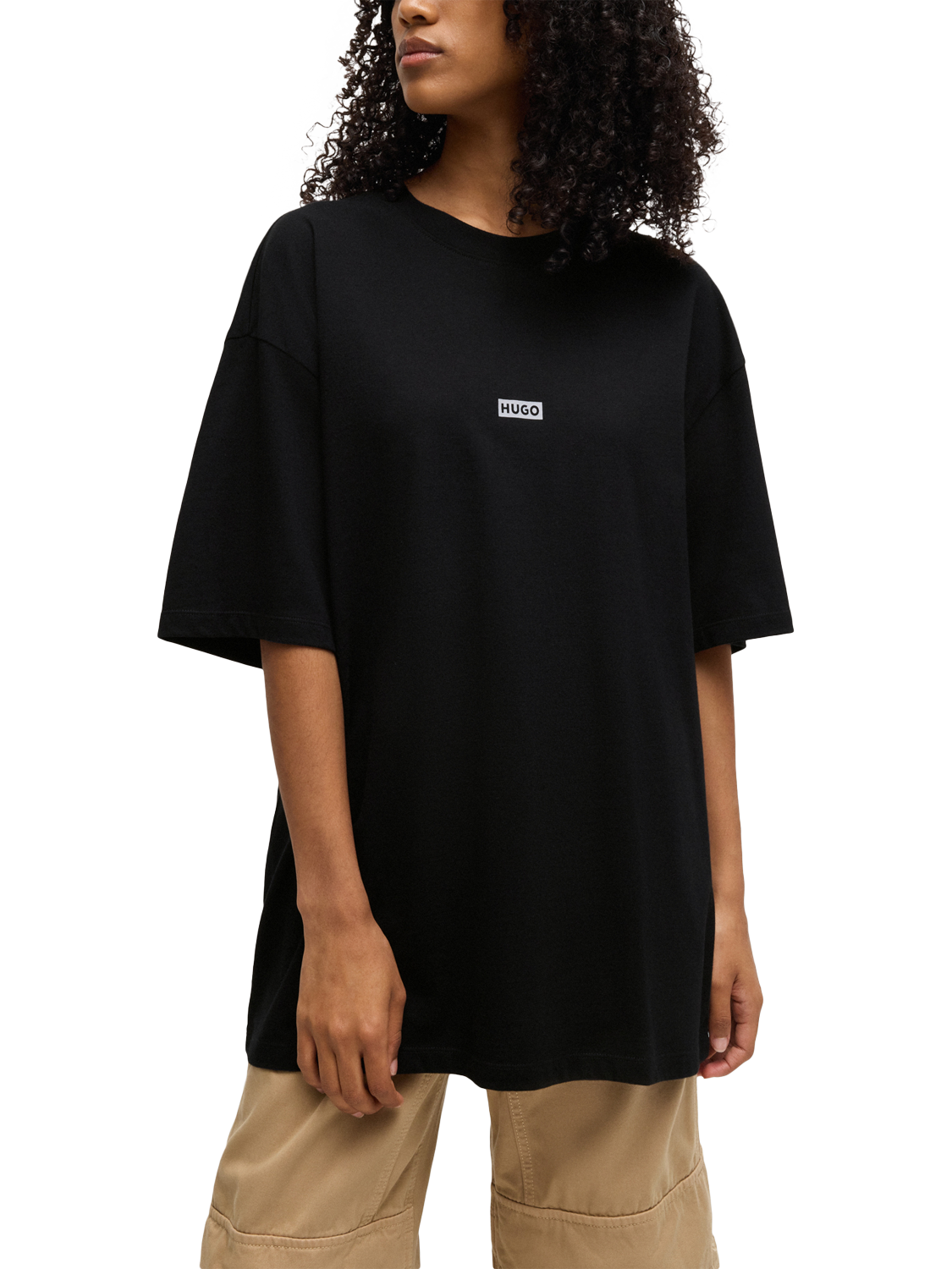 Product image 5 of 6, which shows HUGO Cotton Regular Fit Short Sleeve Logo T-Shirt, Black, M