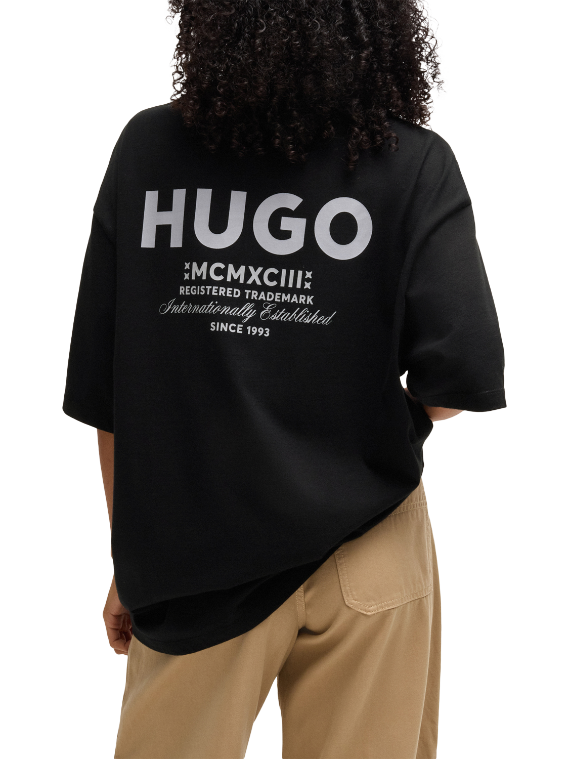 Product image 6 of 6, which shows HUGO Cotton Regular Fit Short Sleeve Logo T-Shirt, Black, M