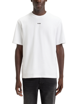 HUGO BOSS HUGO Dapolino Crew Neck Cotton T-Shirt, White, White