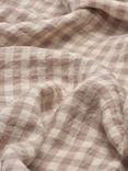 Piglet in Bed Gingham Linen Blend Fitted Sheet, Mushroom