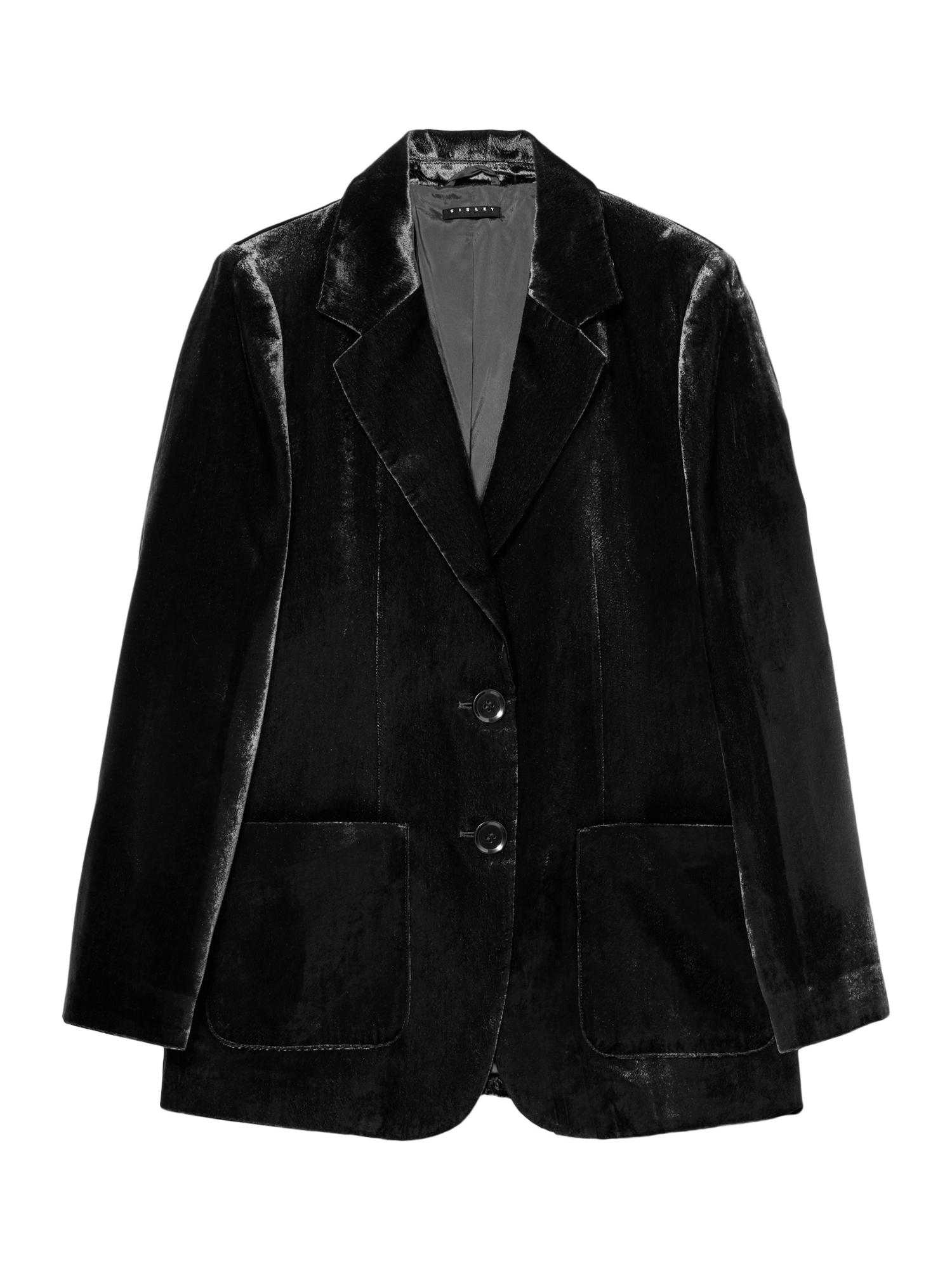 Product image 5 of 5, which shows SISLEY Single Breasted Velvet Blazer, Black, 8