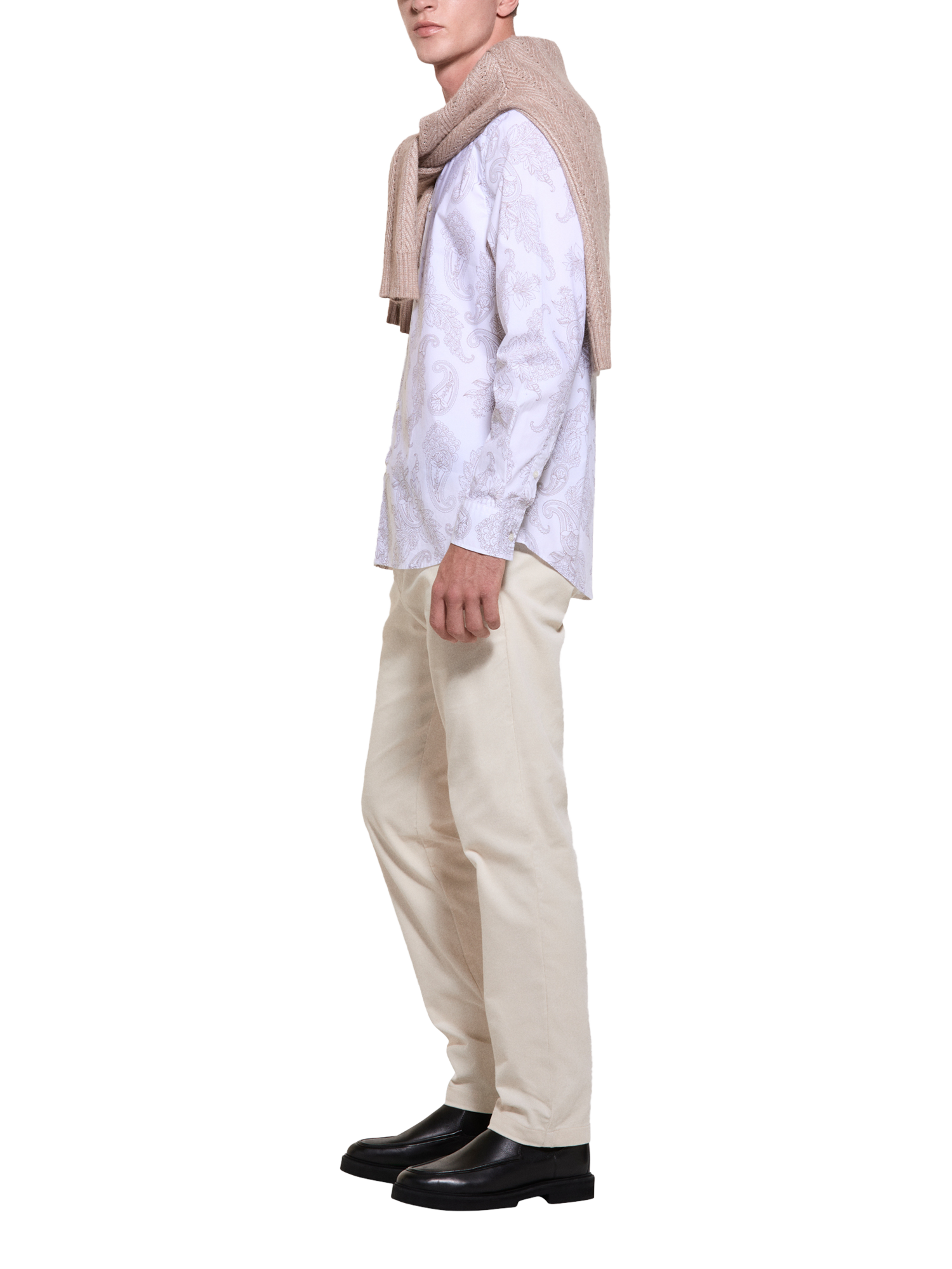 Product image 4 of 5, which shows SISLEY Cotton Regular Fit Paisley Shirt, White, 15.5