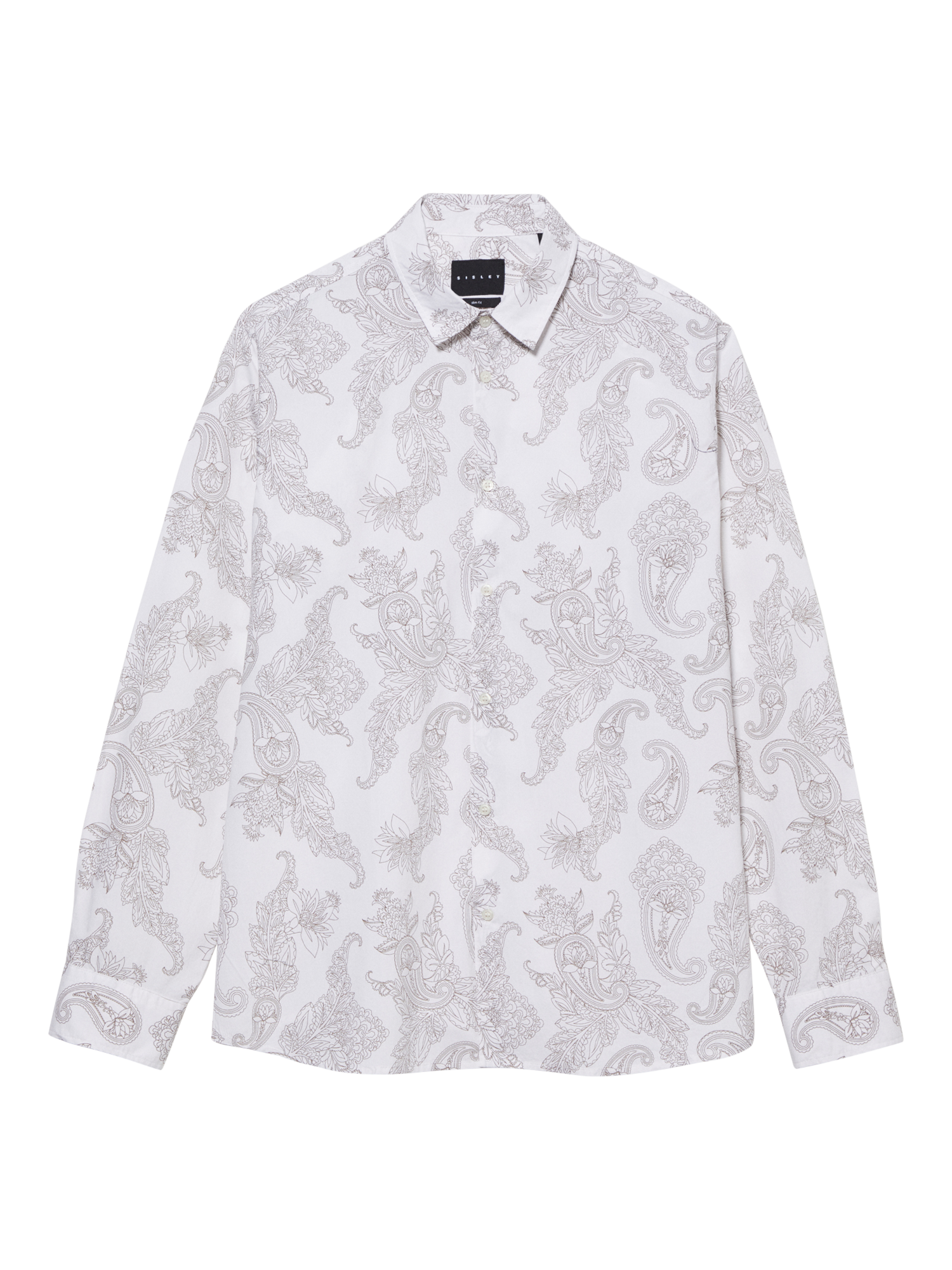 Product image 5 of 5, which shows SISLEY Cotton Regular Fit Paisley Shirt, White, 15.5
