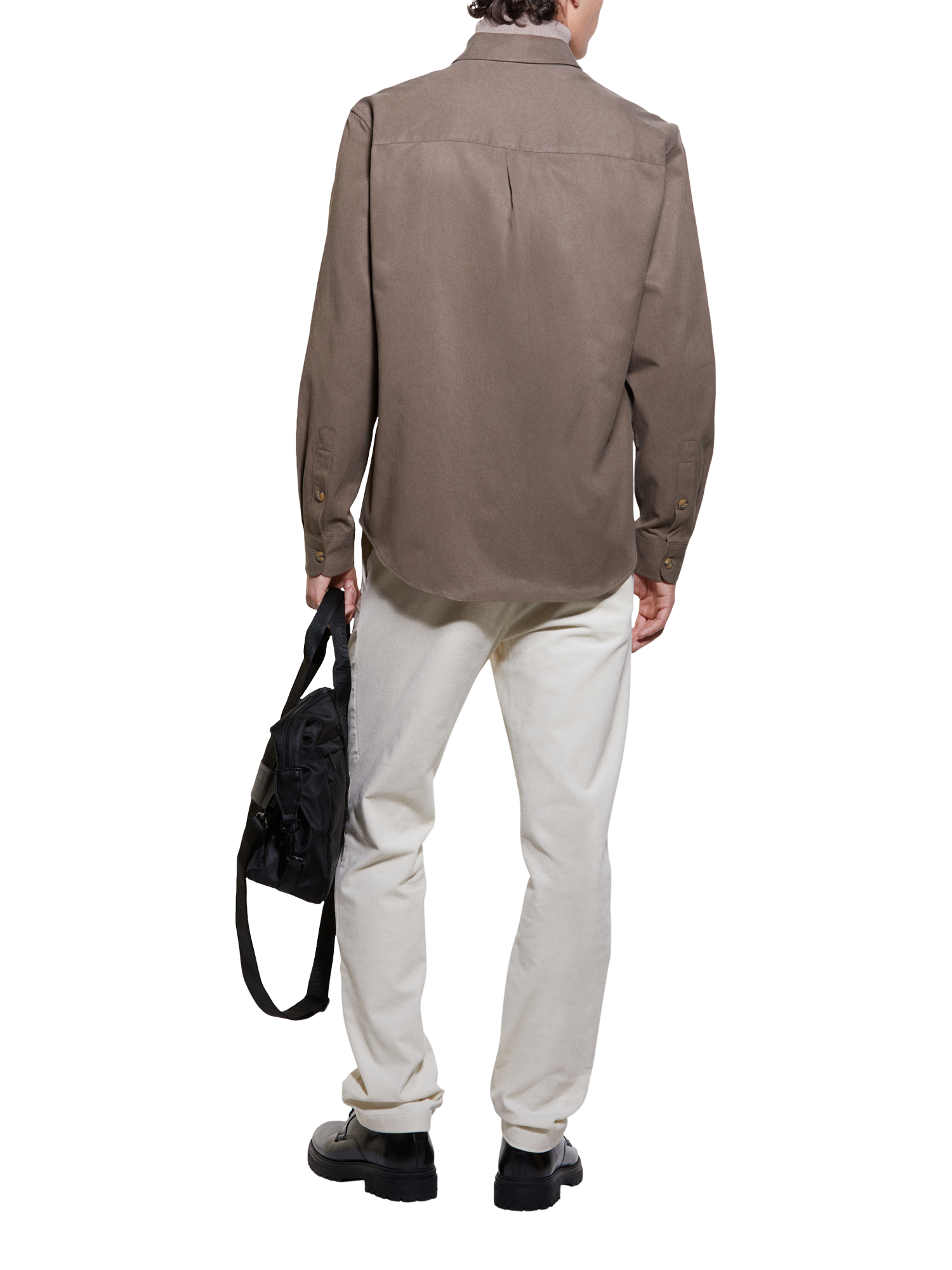 Product image 2 of 5, which shows SISLEY Cotton Blend Regular Fit Shirt, Brown, XXL
