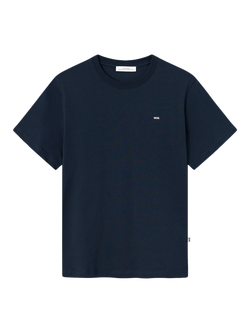WOOD WOOD Sami Cotton Regular Fit Short Sleeve Logo T-Shirt, Navy