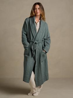 Bedfolk Unisex Dream Cotton Robe, Sea