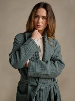 Bedfolk Unisex Dream Cotton Robe - view 2, Sea