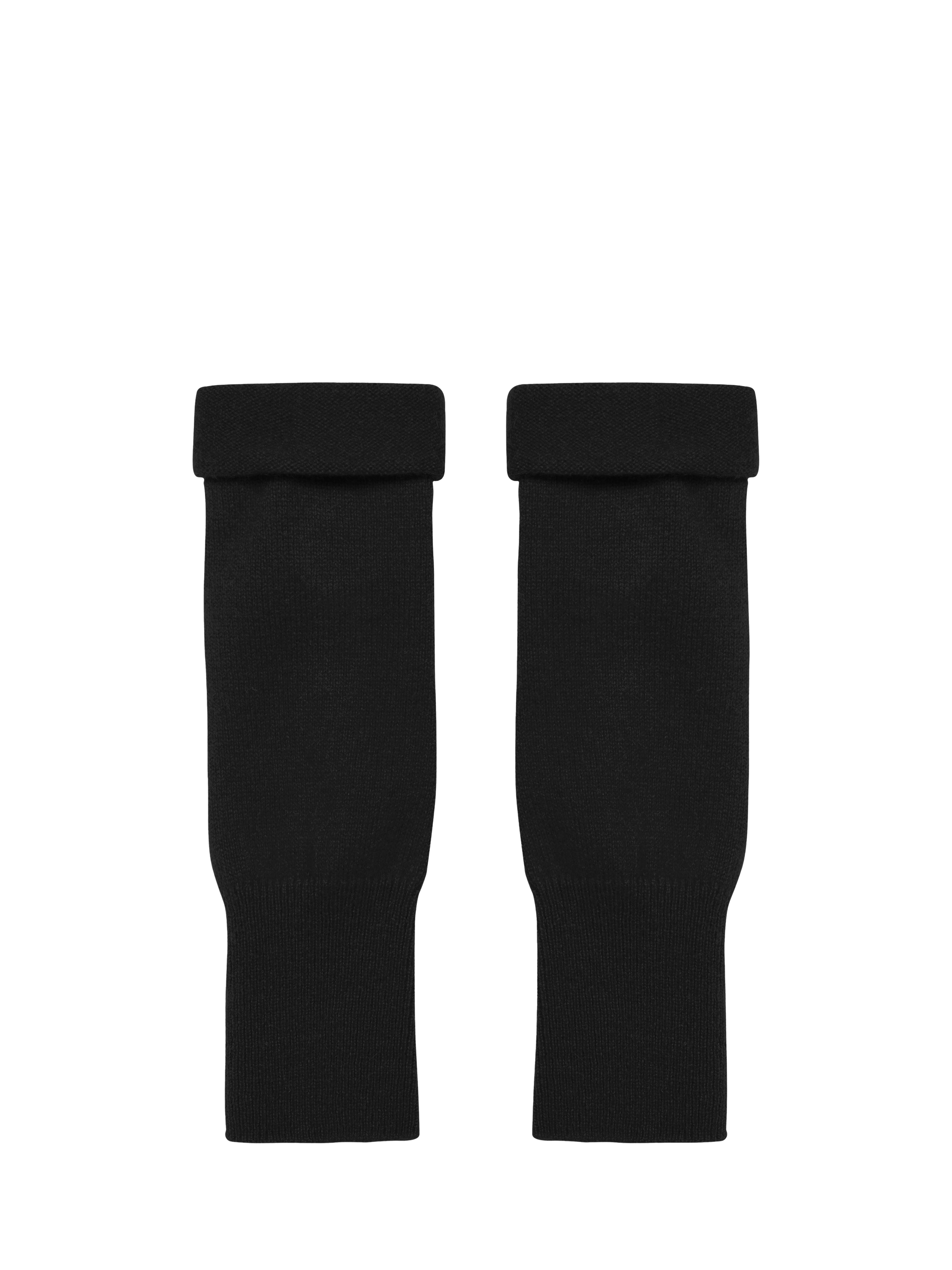 Product image 2 of 2, which shows Celtic & Co. Fingerless Pure Cashmere Gloves, Black