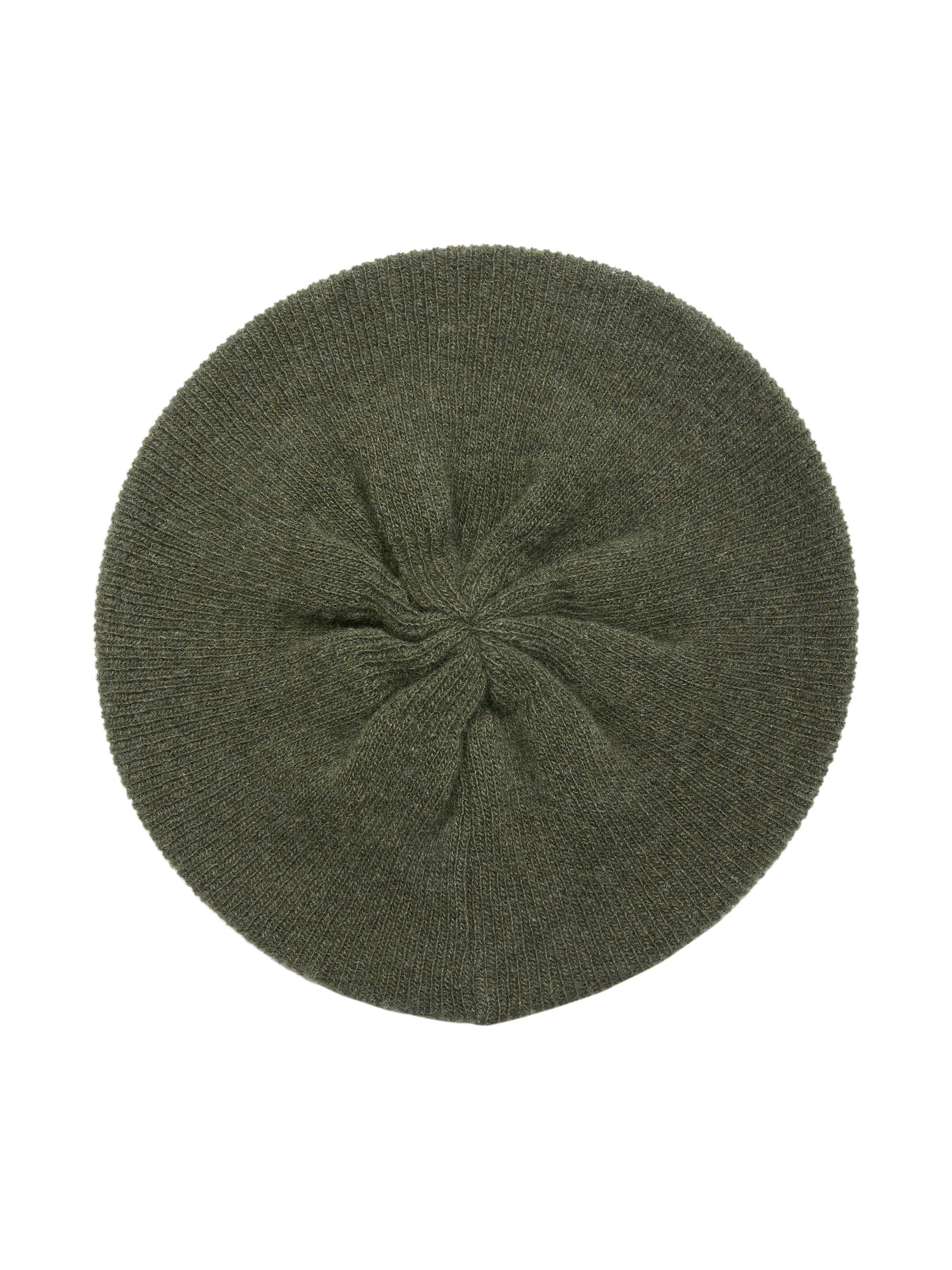 Product image 1 of 4, which shows Celtic & Co. Super Soft Pure Geelong Lambswool Beret, Olive