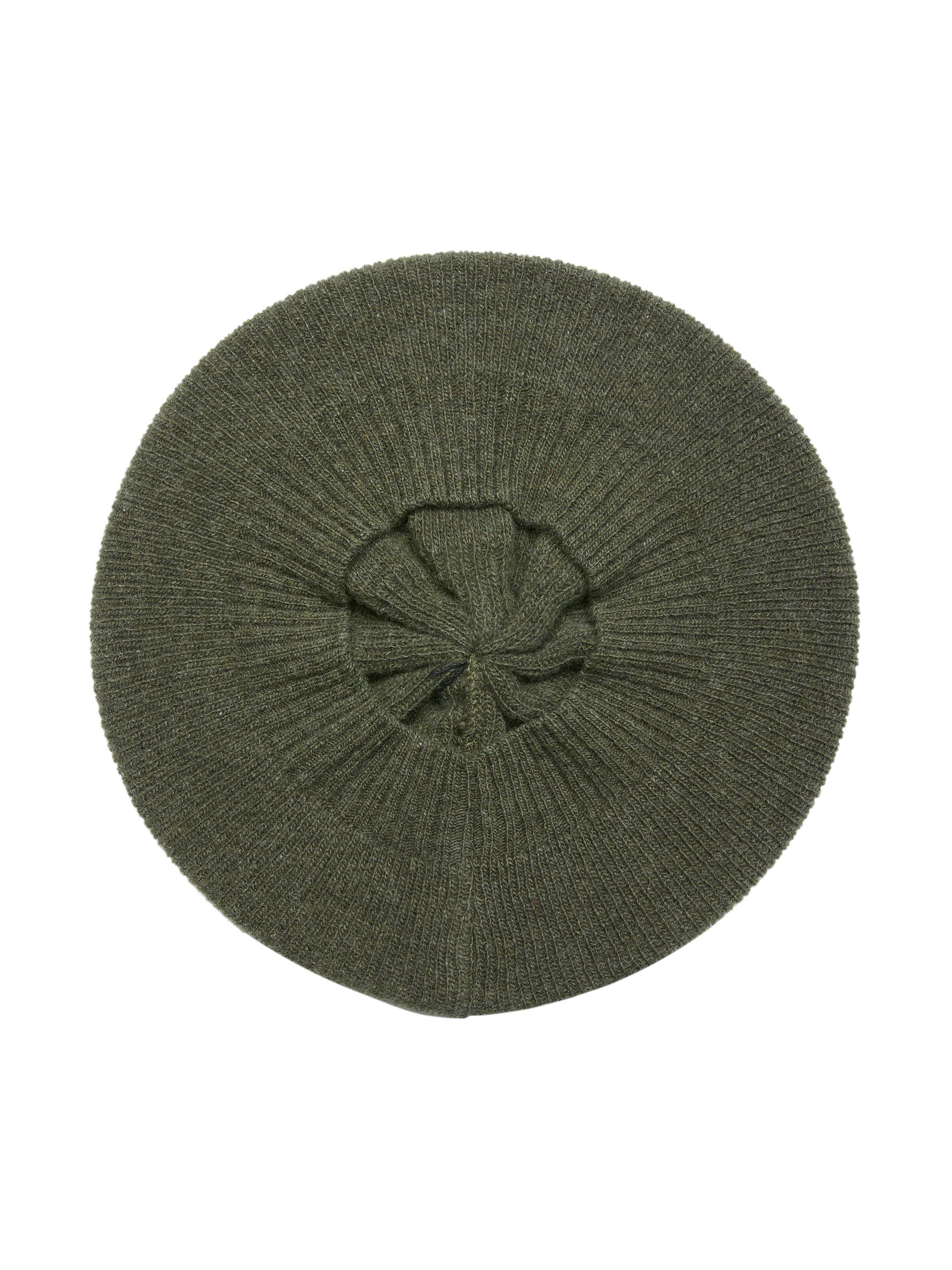 Product image 3 of 4, which shows Celtic & Co. Super Soft Pure Geelong Lambswool Beret, Olive