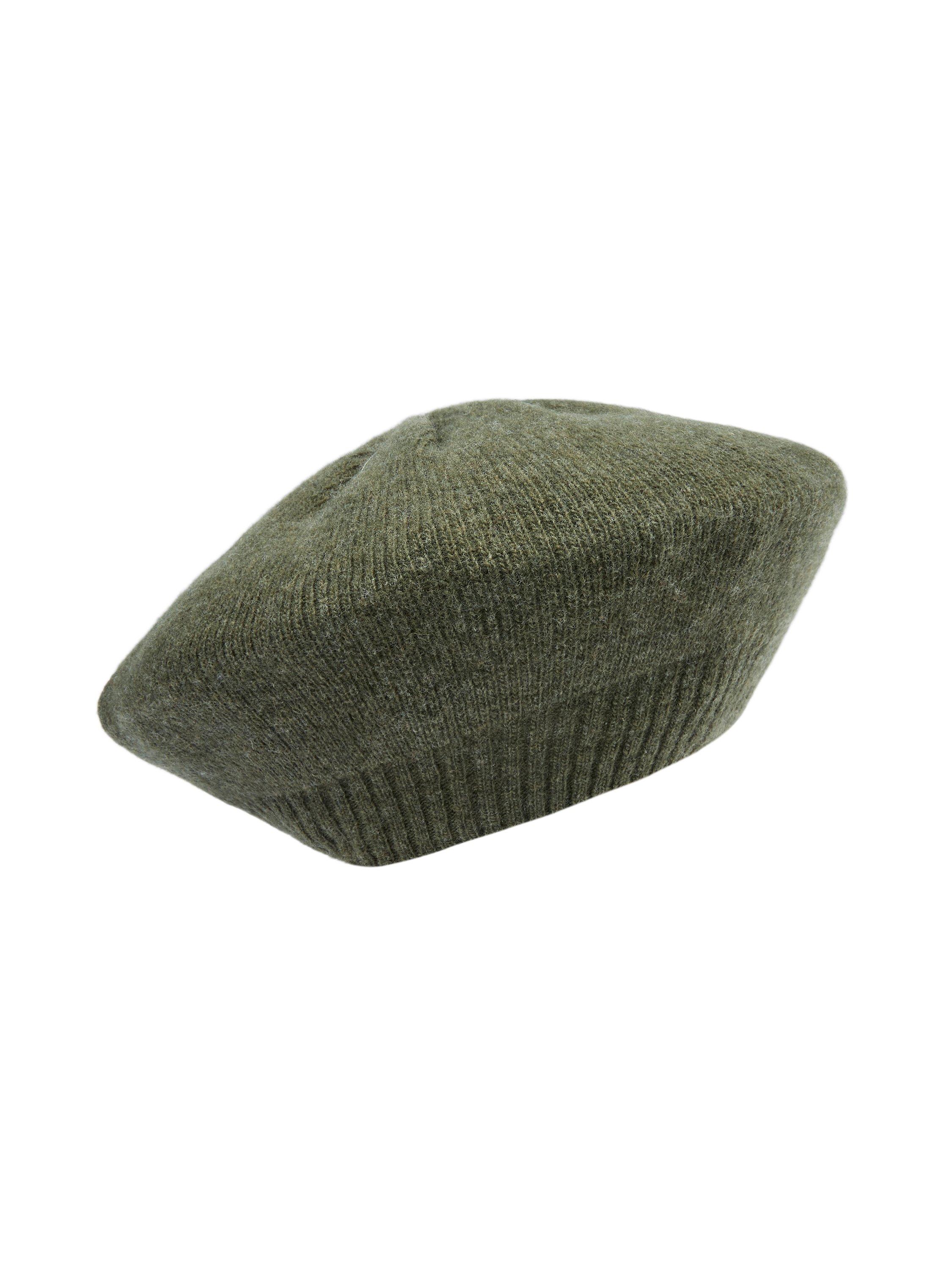 Product image 4 of 4, which shows Celtic & Co. Super Soft Pure Geelong Lambswool Beret, Olive