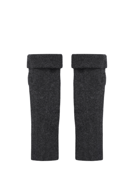Celtic & Co. Fingerless Pure Cashmere Gloves, Charcoal