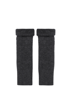 Celtic & Co. Fingerless Pure Cashmere Gloves - view 2, Charcoal