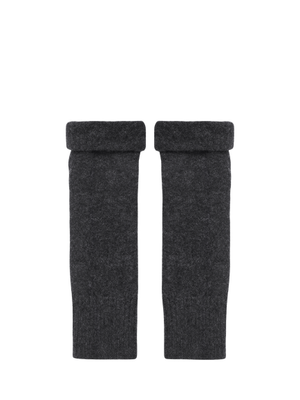 Celtic & Co. Fingerless Pure Cashmere Gloves - view 2, Charcoal