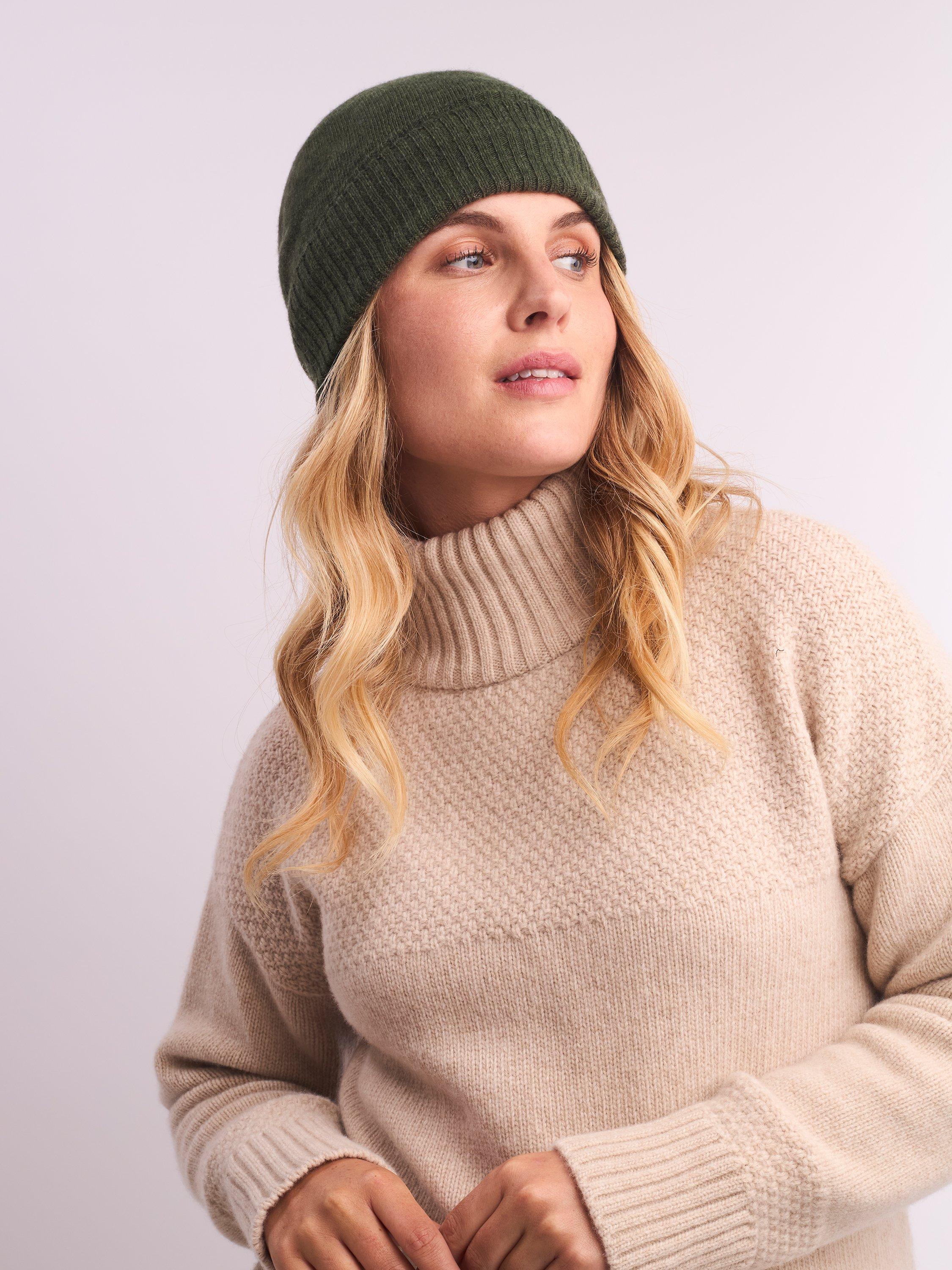 Product image 1 of 3, which shows Celtic & Co. Super Soft Geelong Wool Beanie Hat, Dark Navy, Olive, One Size