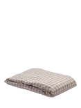 Piglet in Bed Gingham Linen Fitted Sheet, Mushroom