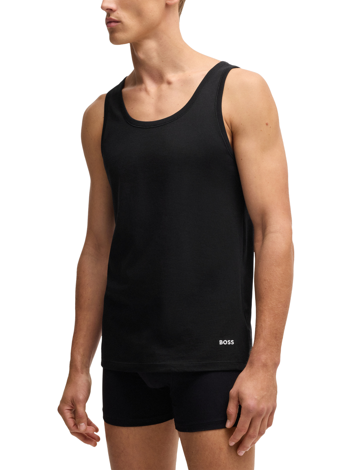 Product image 1 of 5, which shows BOSS Cotton Tank Top Vest, Pack of 3, Multi, L