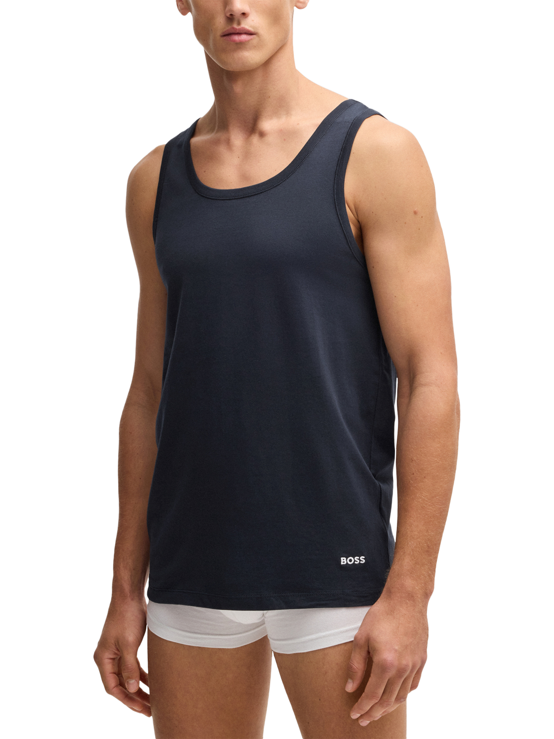 Product image 3 of 5, which shows BOSS Cotton Tank Top Vest, Pack of 3, Multi, L